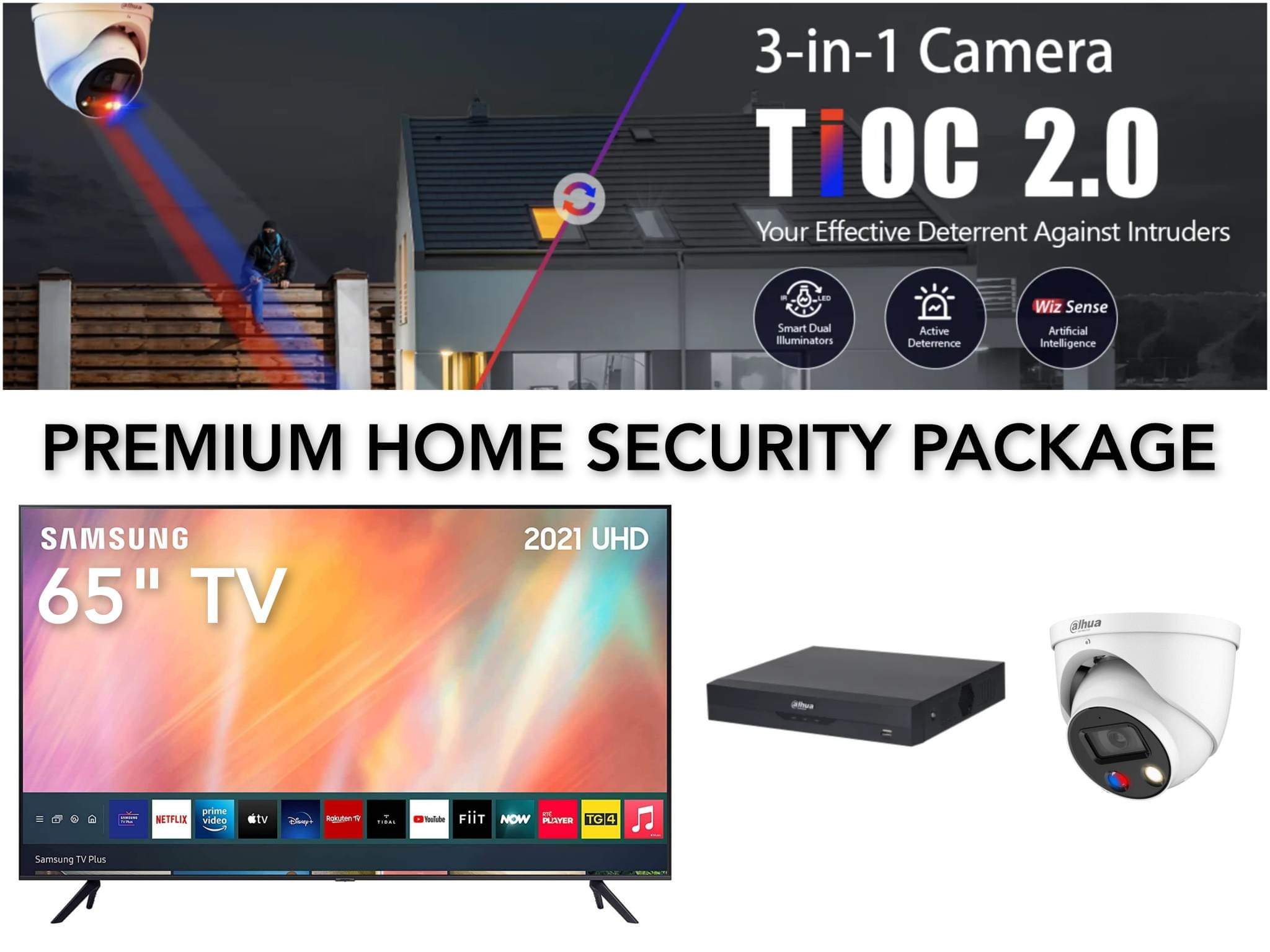 Premium Home Security Package With 65