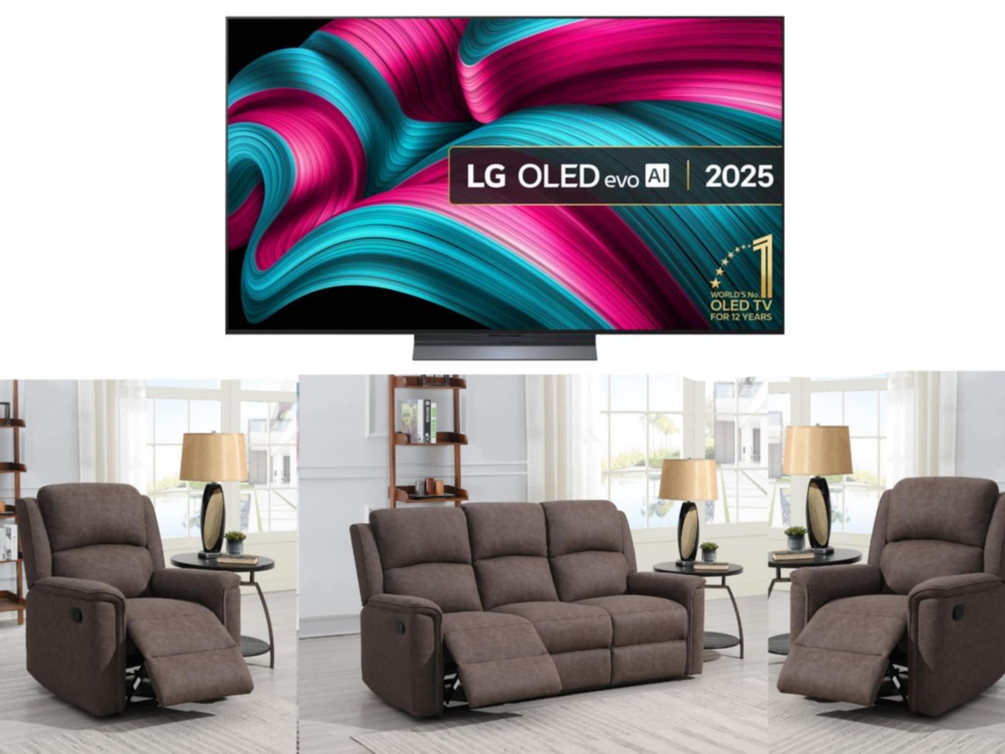 Living Room Recliner & 65" Top Of The Range LG OLED TV