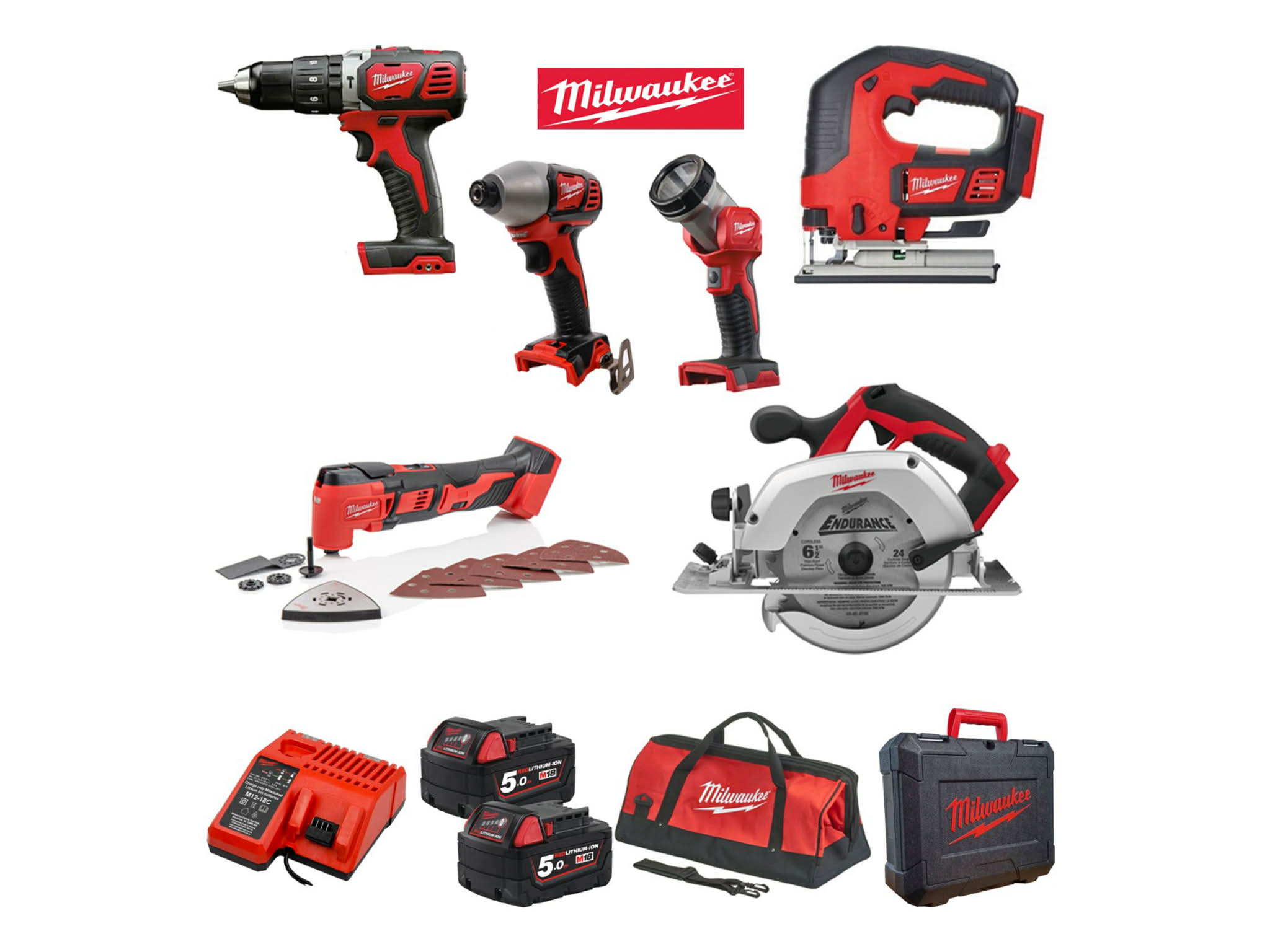 6 PC Milwaukee Tool Kit