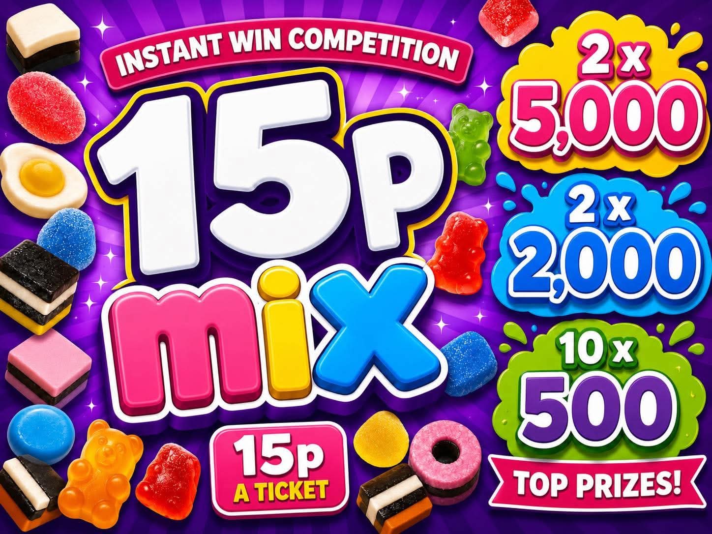 15p Mix Up Instant Win Cash Competition