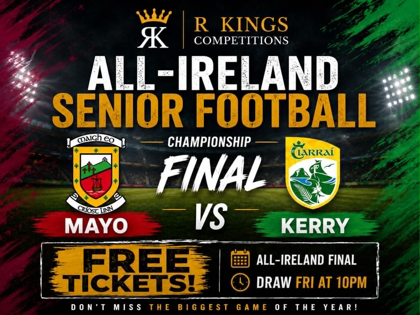 Free Competition - All Ireland Football Final Tickets - Kerry vs Mayo